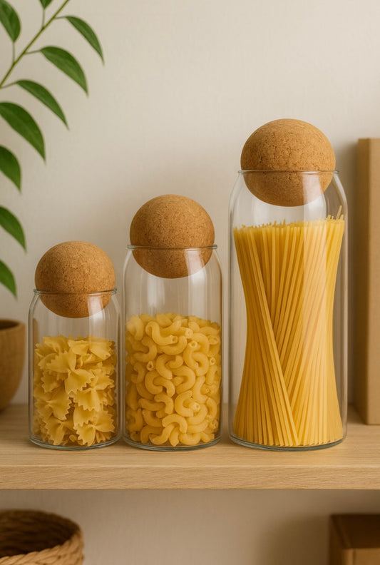 Glass jars for food storage